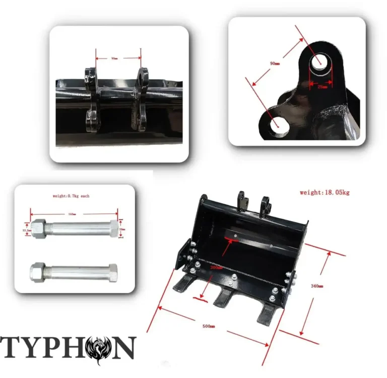 500mm Heavy-Duty Toothed Trenching Bucket โ For TYPHON & 3-Ton Mini Excavators - Image 5