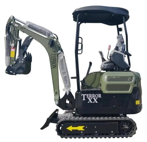 TYPHON TERROR XX Heavy-Duty Mini Excavator โ 4000 lbs Green Edition Rubber Track Digger with Kubota D902 Diesel - Image 2