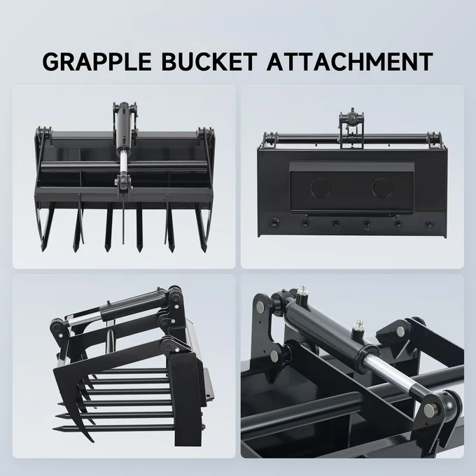 38โณ Heavy-Duty Hydraulic Root Grapple โ For Mini Skid Steers - Image 4